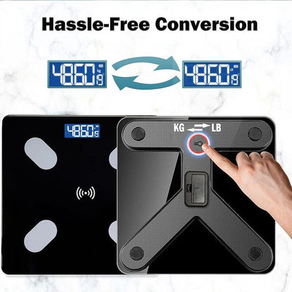 Smart Bluetooth body fat scale with BMI tracking and smartphone app