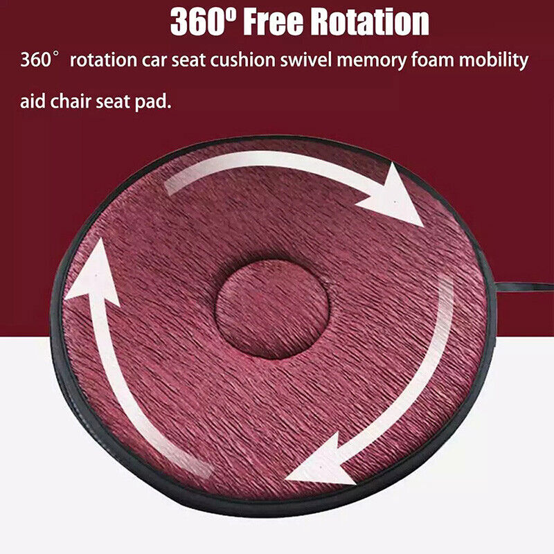 Swiveling 360 degree rotating car seat cushion mobility aid