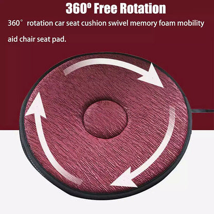 Swiveling 360 degree rotating car seat cushion mobility aid