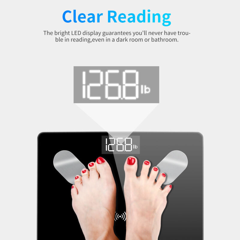 Smart Bluetooth body fat scale with BMI tracking and smartphone app