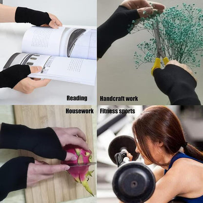 Silicone gel thumb support compression glove for arthritis and tendonitis