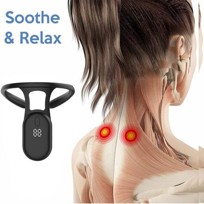 Smart wearable posture corrector sensor with vibration reminders for tech neck