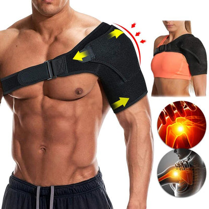 Adjustable shoulder compression brace for rotator cuff and AC joint support