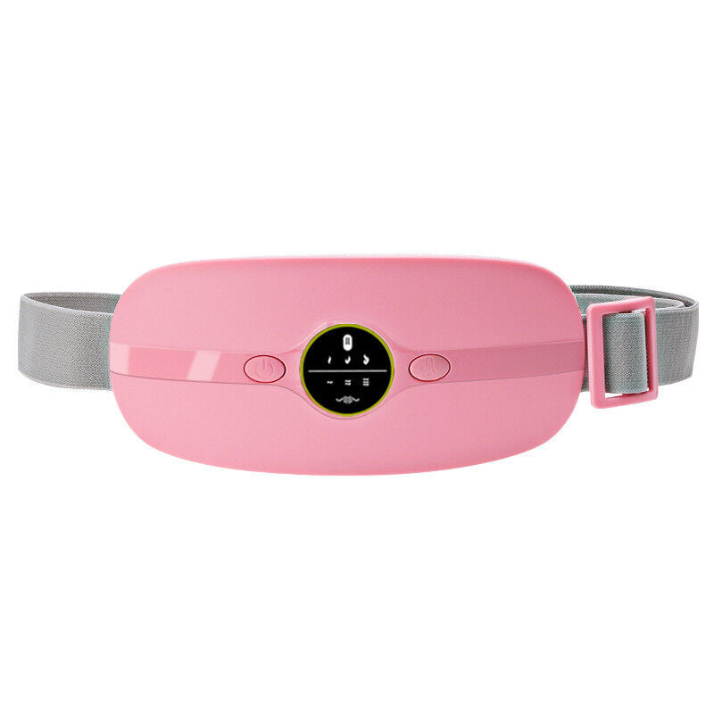 Cordless wearable menstrual heating pad belt with heat and vibration for period cramps