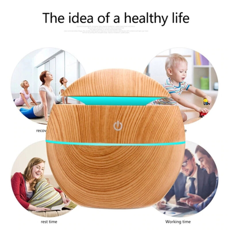 Mini wood grain ultrasonic aromatherapy essential oil diffuser