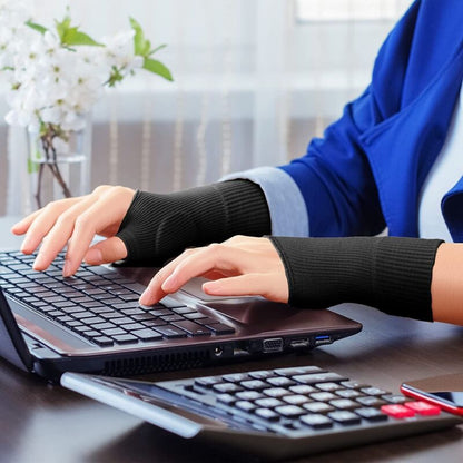 Silicone gel thumb support compression glove for arthritis and tendonitis