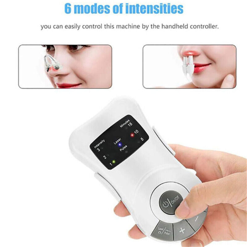 Red light therapy nasal device with low-level laser for rhinitis and sinusitis