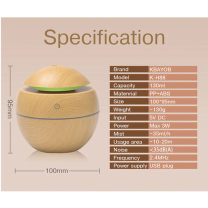 Mini wood grain ultrasonic aromatherapy essential oil diffuser