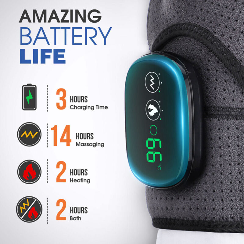 Heated shoulder brace with infrared heat and vibration massage for rotator cuff