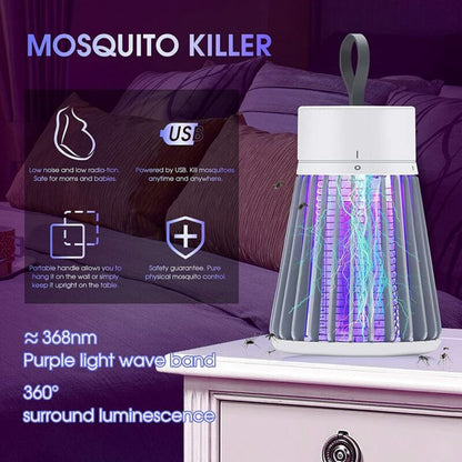 USB rechargeable UV mosquito zapper lamp silent insect trap