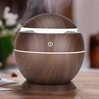 Mini wood grain ultrasonic aromatherapy essential oil diffuser