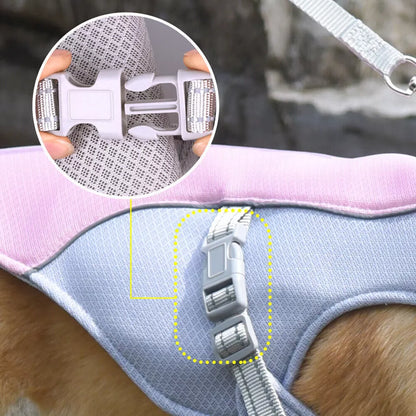 Dog summer cooling vest reflective and breathable