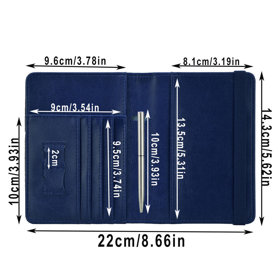 Travel passport wallet organized RFID-blocking document holder
