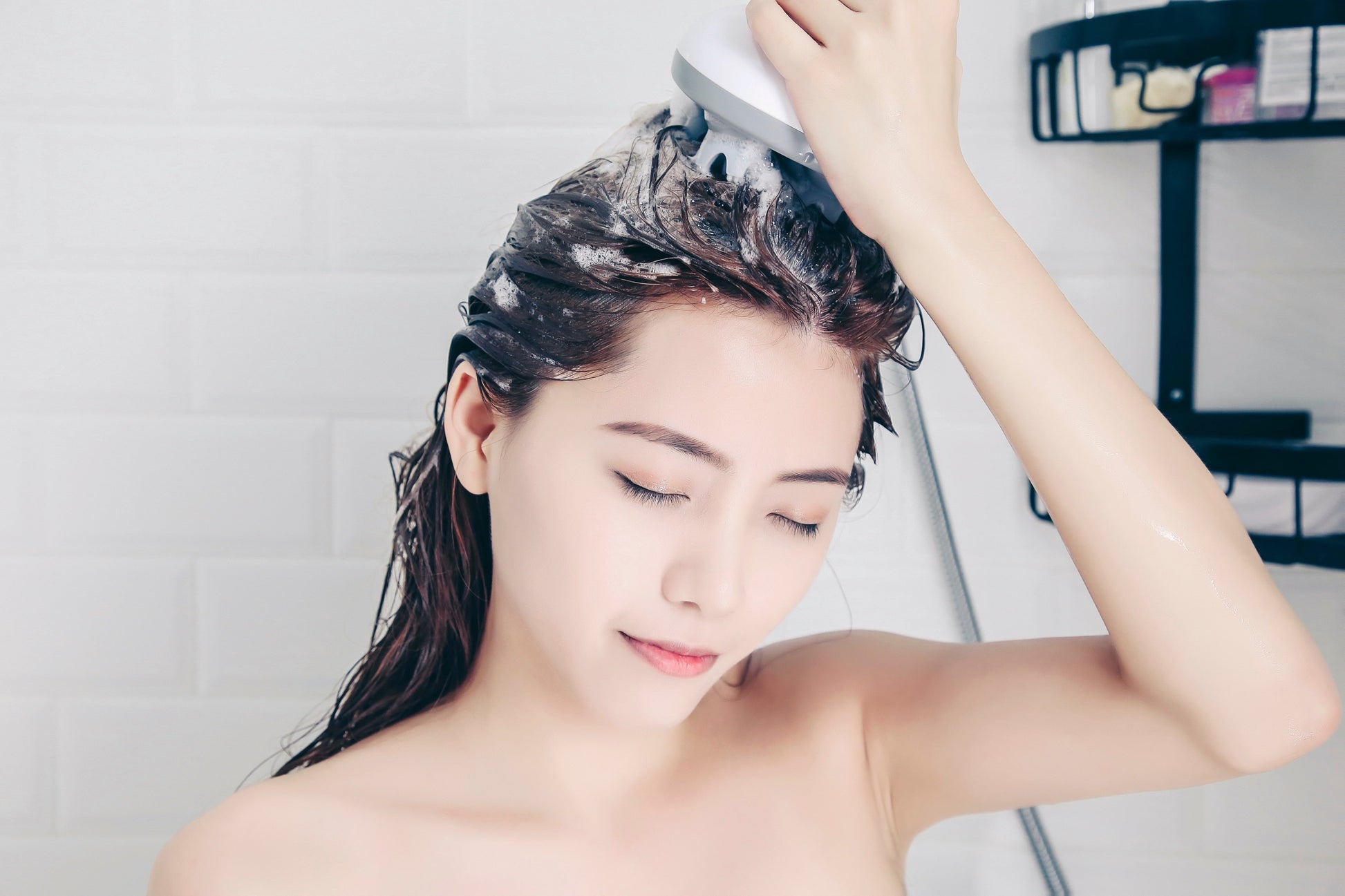 Waterproof electric rechargeable scalp massager for stress and tension headaches