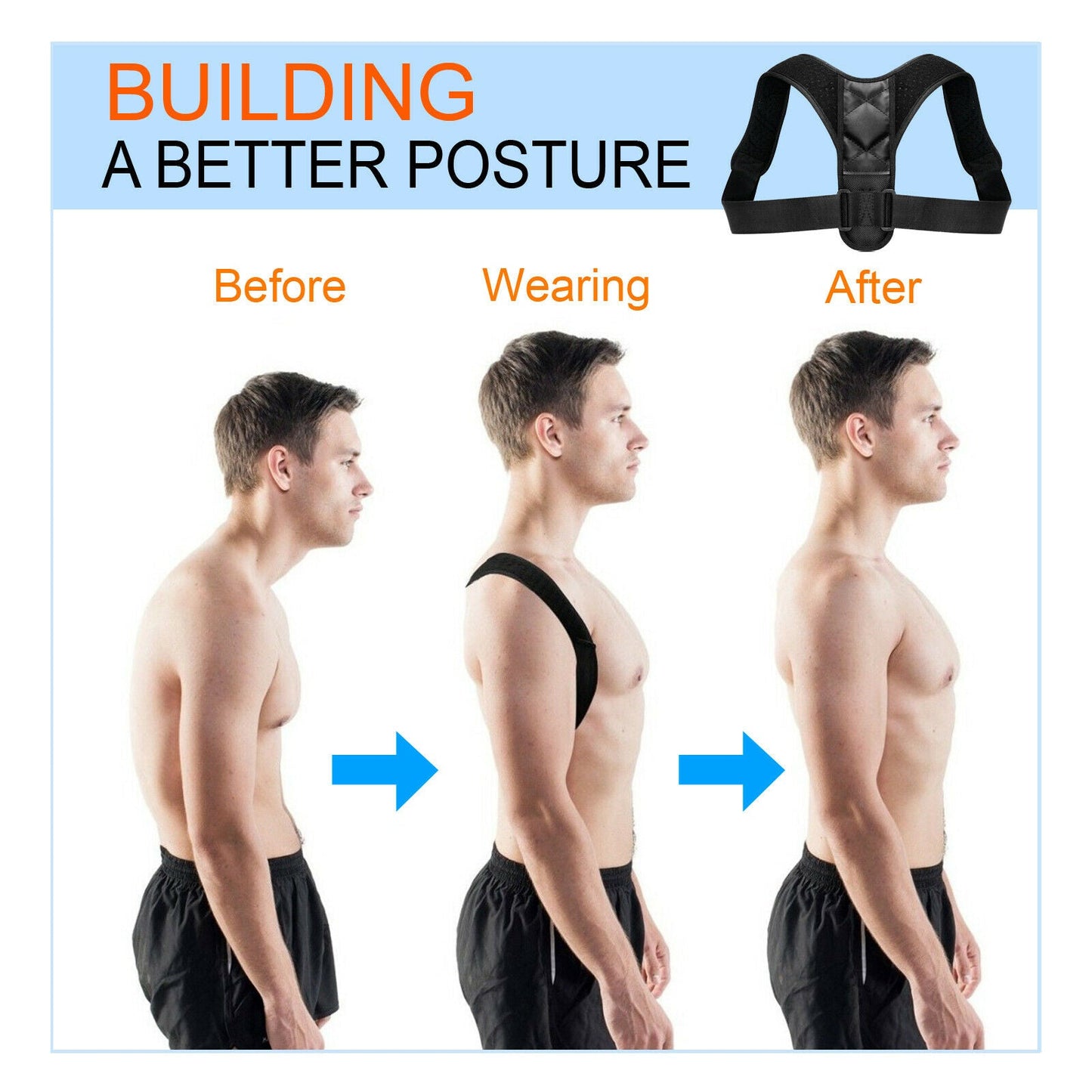 Body posture corrector back and neck brace