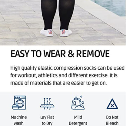 Plus-size open-toe 20-30mmHg compression socks for wide calves and edema