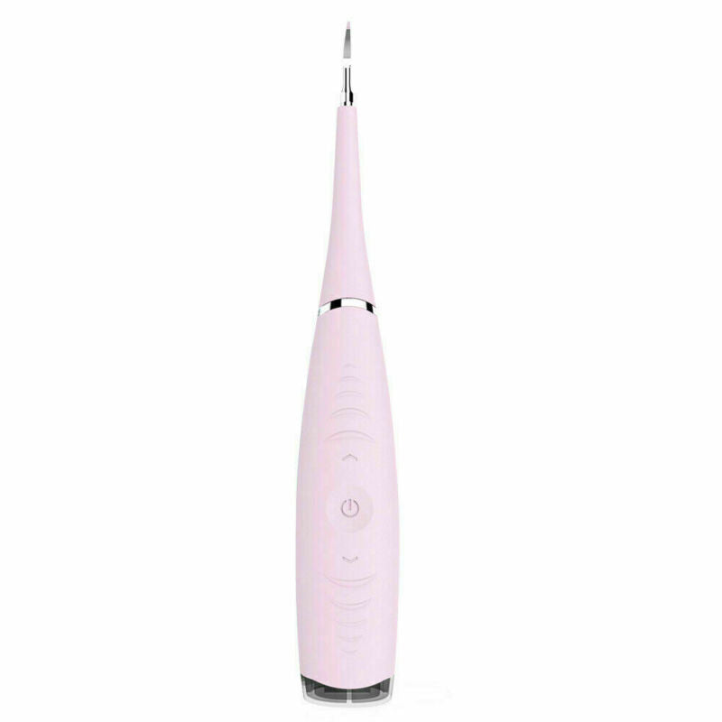 Ultrasonic tooth cleaning wand with LED light for plaque and tartar