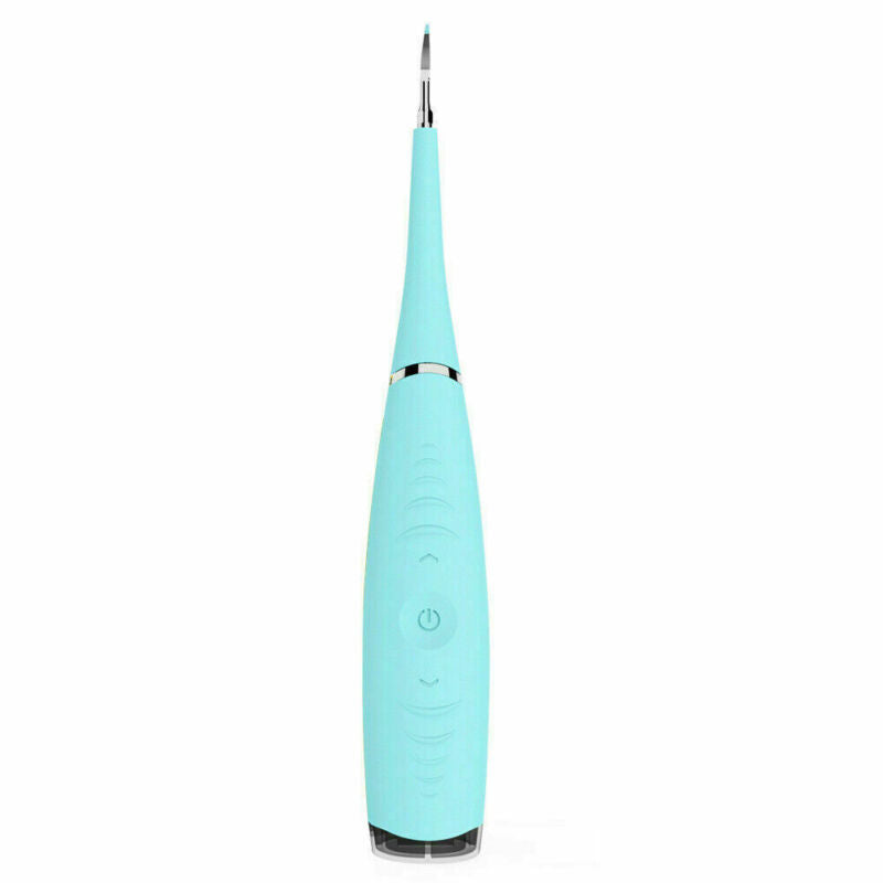 Ultrasonic tooth cleaning wand with LED light for plaque and tartar