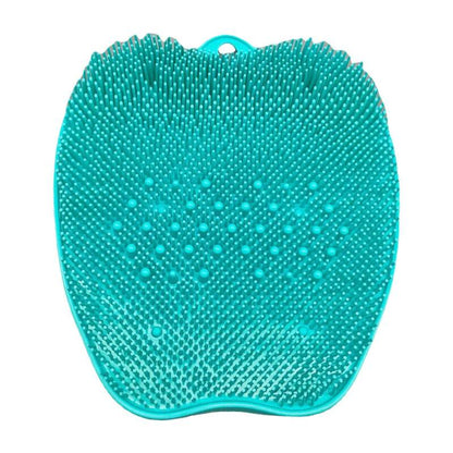 Anti-slip silicone foot scrubber mat with bristles for shower foot massage