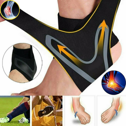 Adjustable ankle and plantar fasciitis compression wrap brace