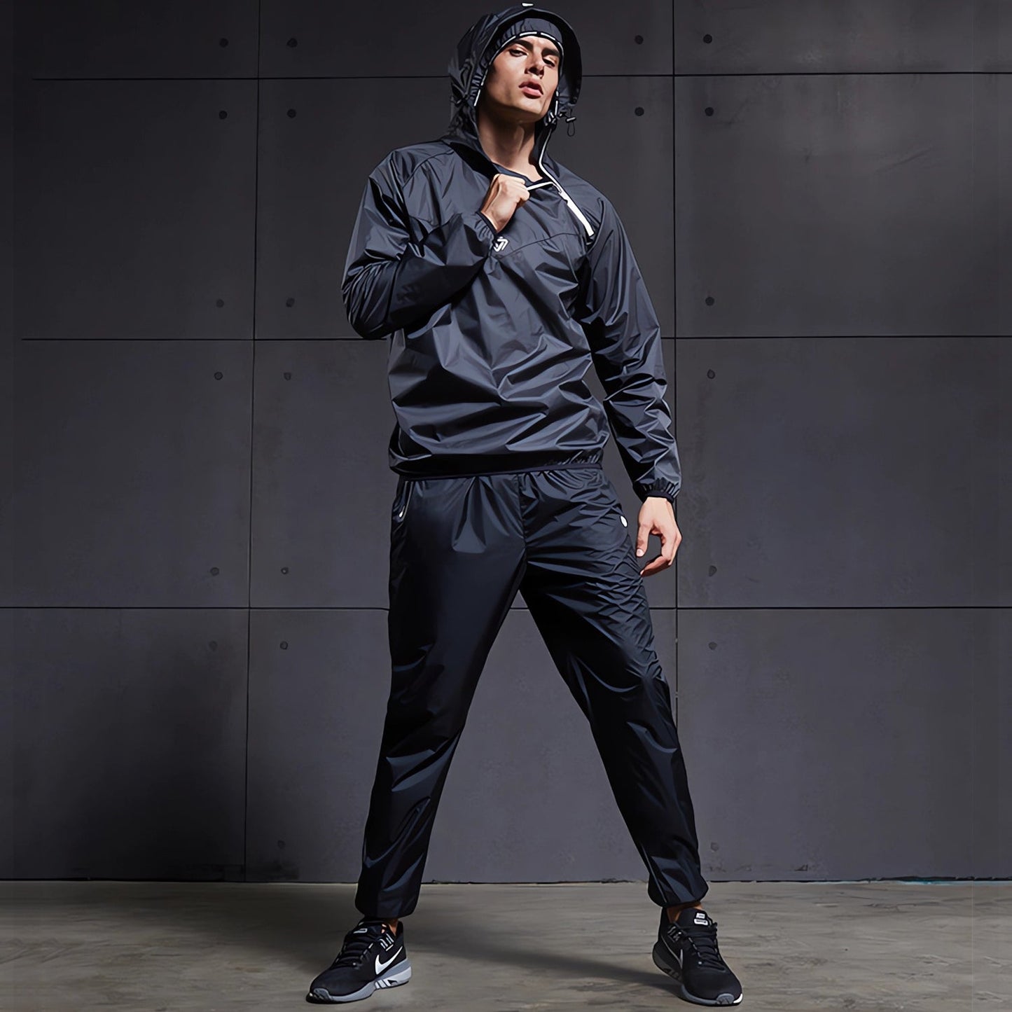 Unisex sauna heat-trapping gym workout suit