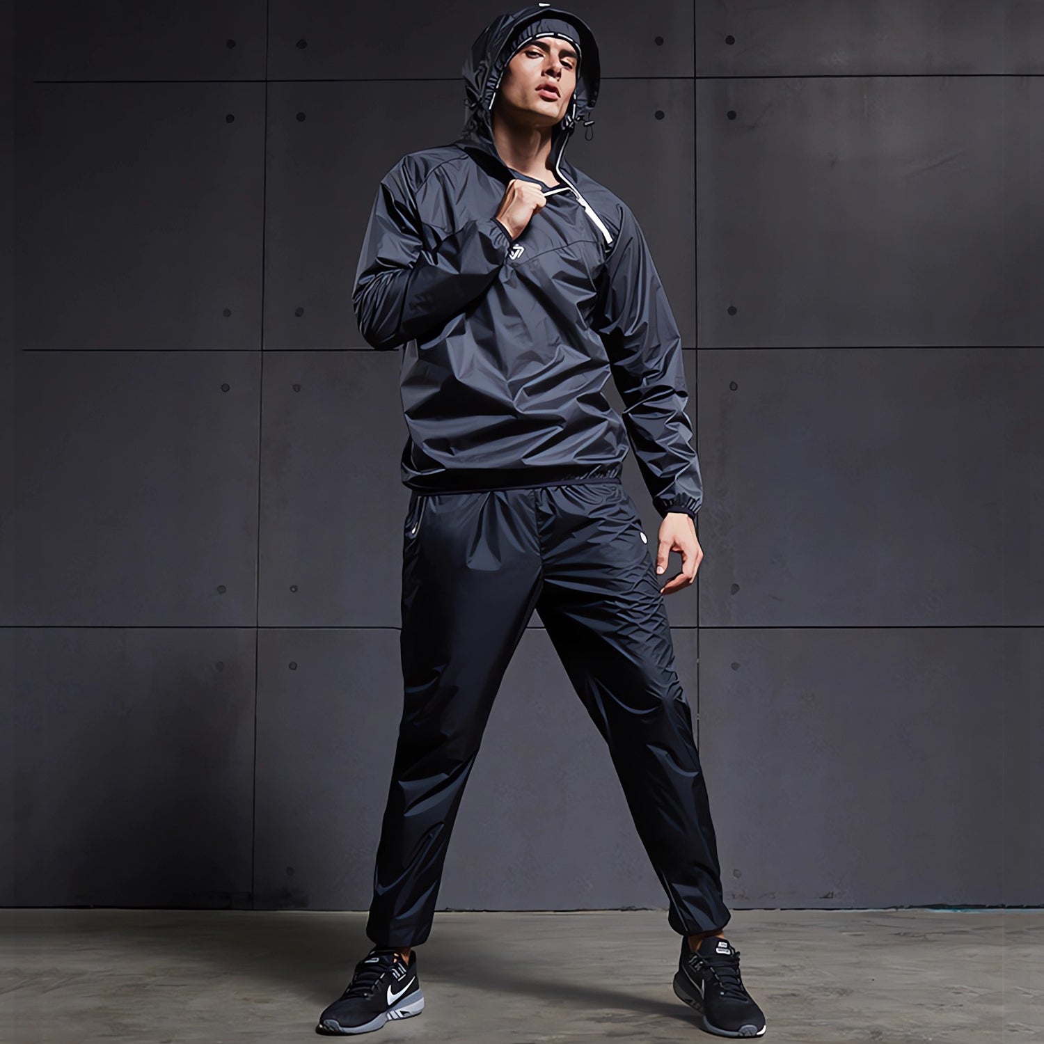 Unisex sauna heat-trapping gym workout suit